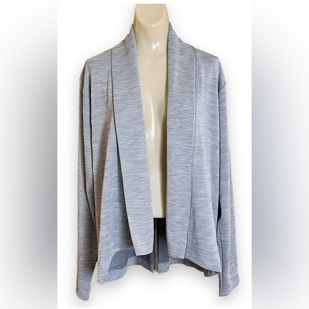 Pebble Beach Dry-Luxe Gray Open Front‎ Long Sleeve Golf Cardigan XL, CB#27